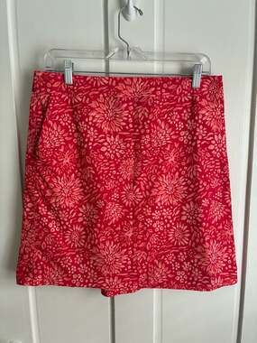 RipSkirt Women's Floral Wrap Skirt Red Size Medium